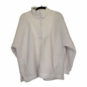 Aerie Cream Quarter-Zip Sherpa Pullover